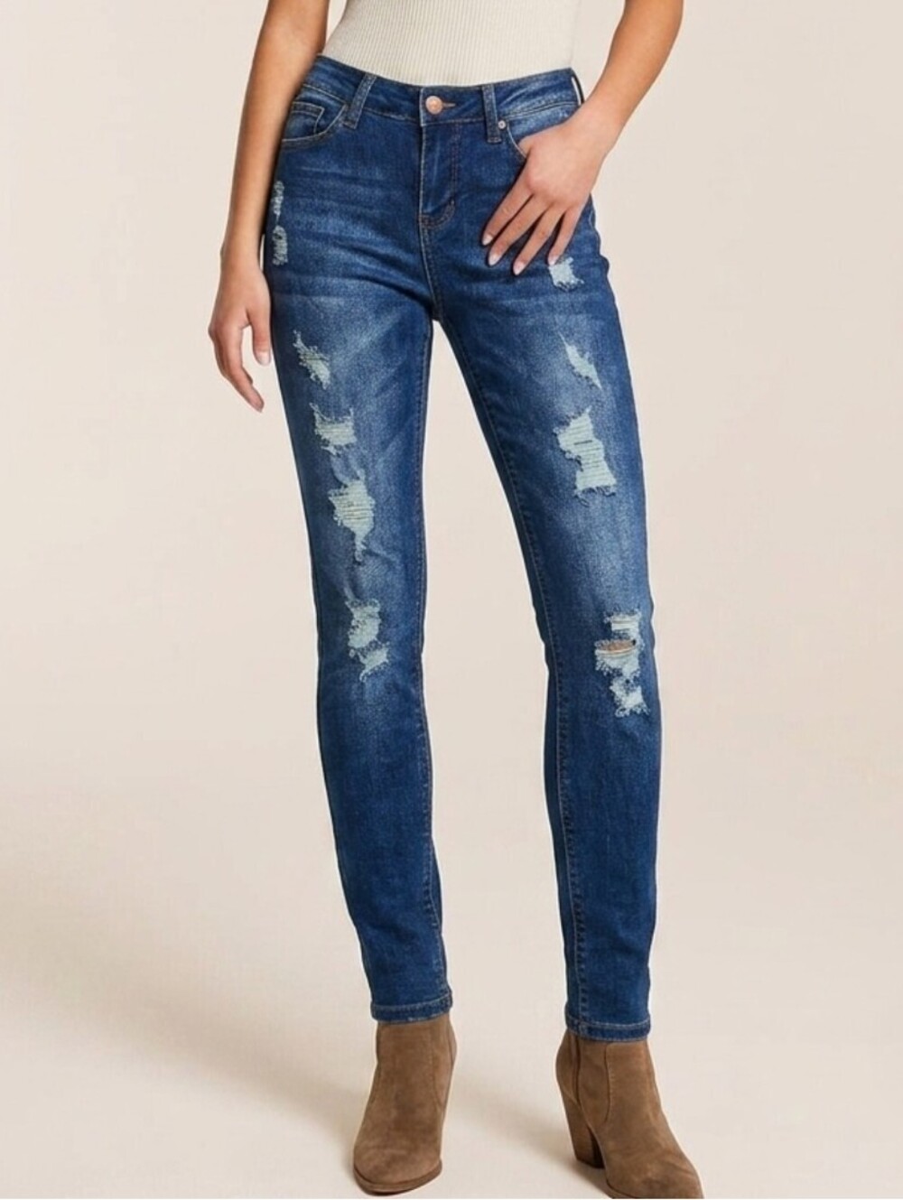 Hippie Laundry Mid Rise Skinny Distressed Jeans Women's Size 5